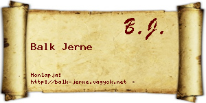 Balk Jerne névjegykártya